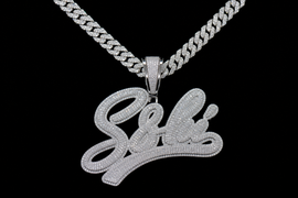 18mm Middle Baguette Lock Necklace - 24" Rose Gold