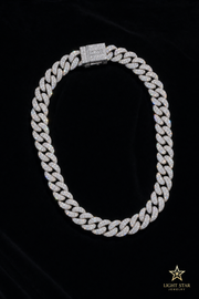 18.0mm 3row Round Necklace - 20" White Gold