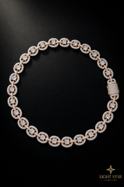 12.20mm Baguette Necklace - 22" Yellow White