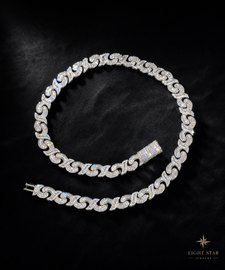 20mm Flower Chain Necklace - 24" White + Rose