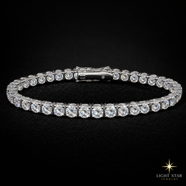 15mm Baguette Infinity Necklace - 22" White Gold