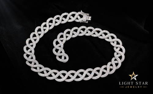 15mm Round Baguette Necklace - 22" Rose Gold