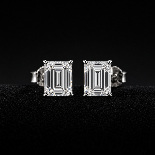 Baguette Stud Earrings – Front View