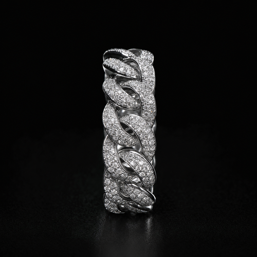 Iced Cuban Link Ring – Front View