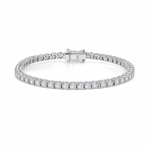 VVS1 Moissanite Tennis Bracelet 4mm - Silver