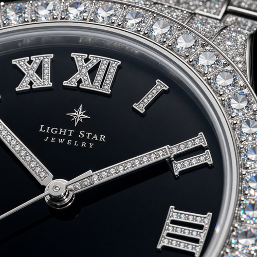 Iced Out Watch – Red Dial
