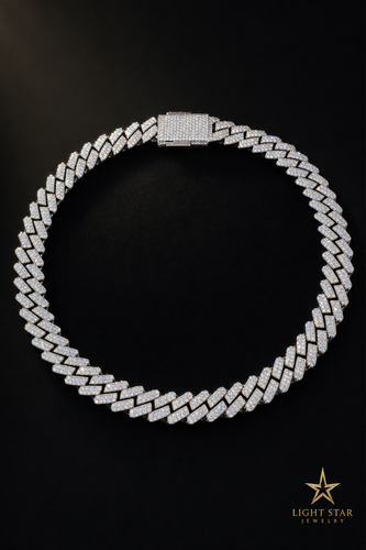 VVS1 Moissanite Byzantine Chain - Silver
