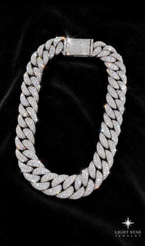VVS1 Moissanite Box Chain - Silver