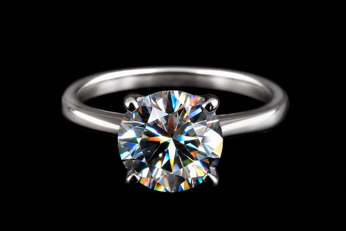 VVS1 Moissanite Engagement Ring Set - Silver