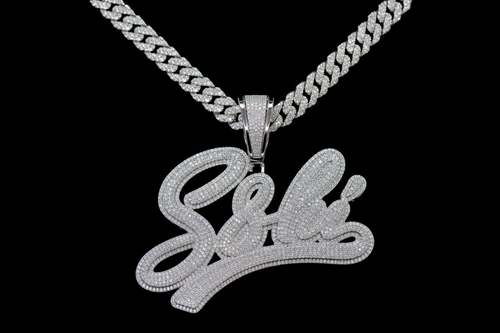 VVS1 Moissanite Jesus Piece Pendant - Silver