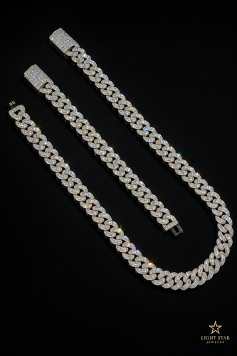 8.0mm SQ Cuban Link Necklace - 24" White Gold