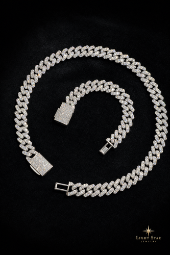 10.0mm 2row Round ARC Necklace - 20" White Gold