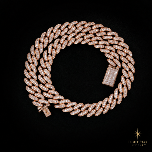 10mm 3row Curve Necklace - 22" White Gold