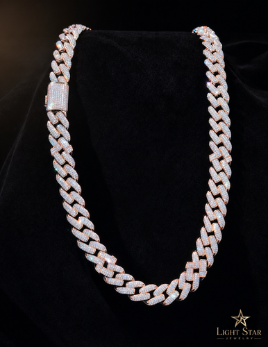 12.0mm 2row Square Necklace - 22" White Gold