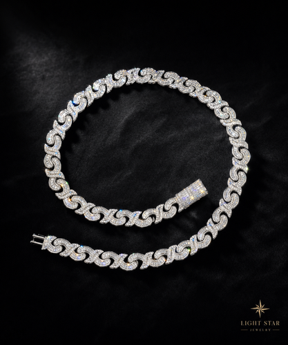 20mm Flower Chain Necklace - 24" White + Rose