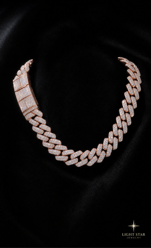 20mm Fancy Cut Diamond Necklace - 22" Rose Gold