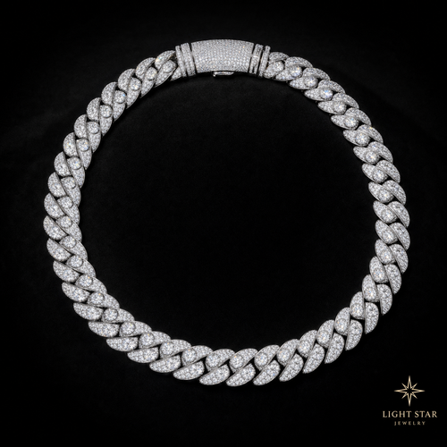 12mm Infinity Flower Chain Necklace - 24" White Gold
