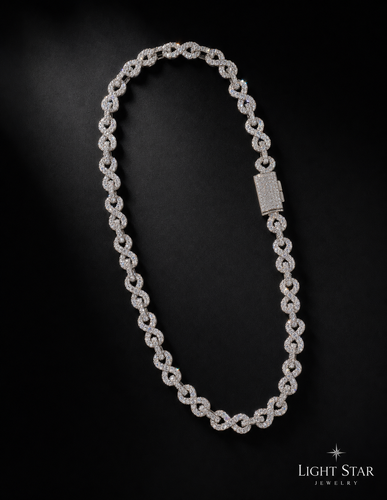 14mm Round Middle Curve Bezel Necklace - 24" White Gold