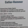 Cutler Hammer DG222UGB Non-Fusible Safety Switch 60A 240VAC Nema 1