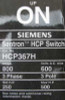 Siemens HCP367H 800 Amp 3 Pole 600VAC Panel Switch, New Style - Used