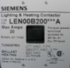 Siemens LEN00B200480A 20 Amp 2 Pole Lighting Contactor 480V Open