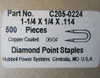 Hubbell C205-0224 Copper Coated Diamond Point Staples 1-1/4 x 1/4 x .114 - 500 Pc - New