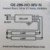 GE ProLine GE-286-HO-MV-N Instant Start Electronic Ballast, 120 & 277 Volt - New