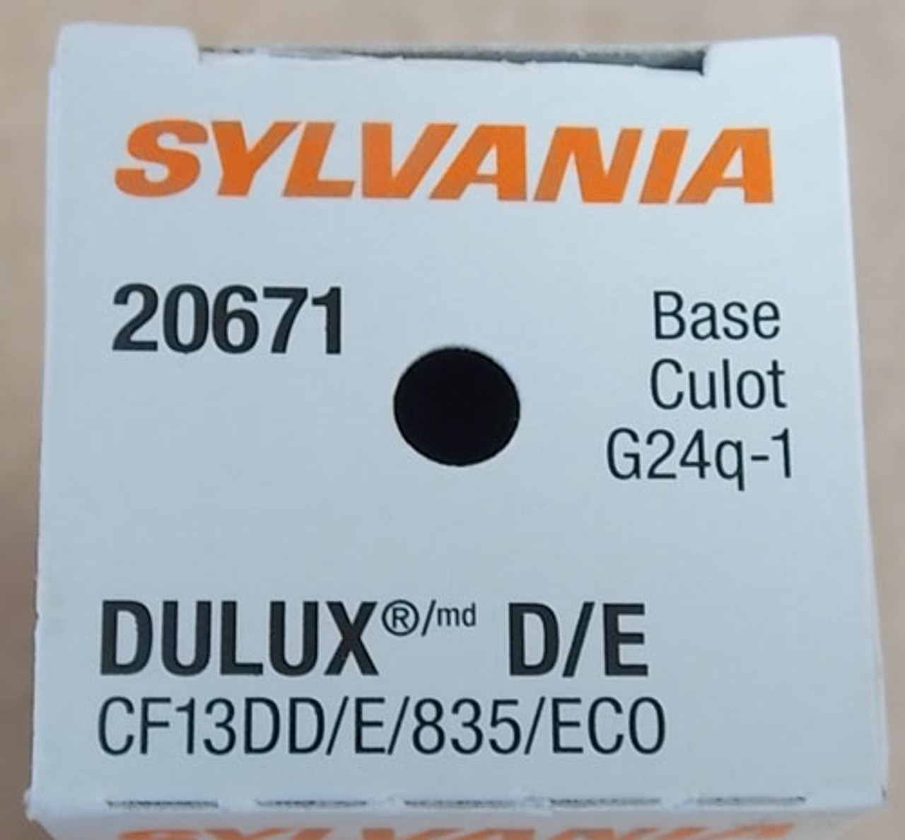 Sylvania 20671 CF13DD/E/835/ECO Dulux 13W Cmp Fluor Lamp (Lot of 2) - New In Box