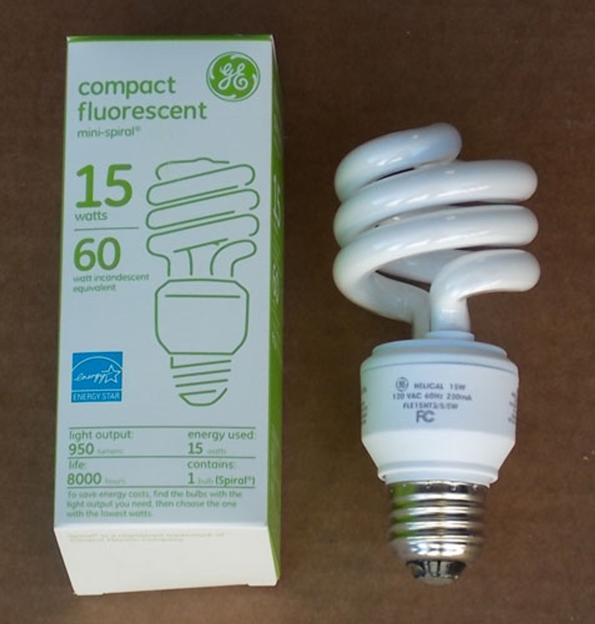 15 watt compact fluorescent bulb