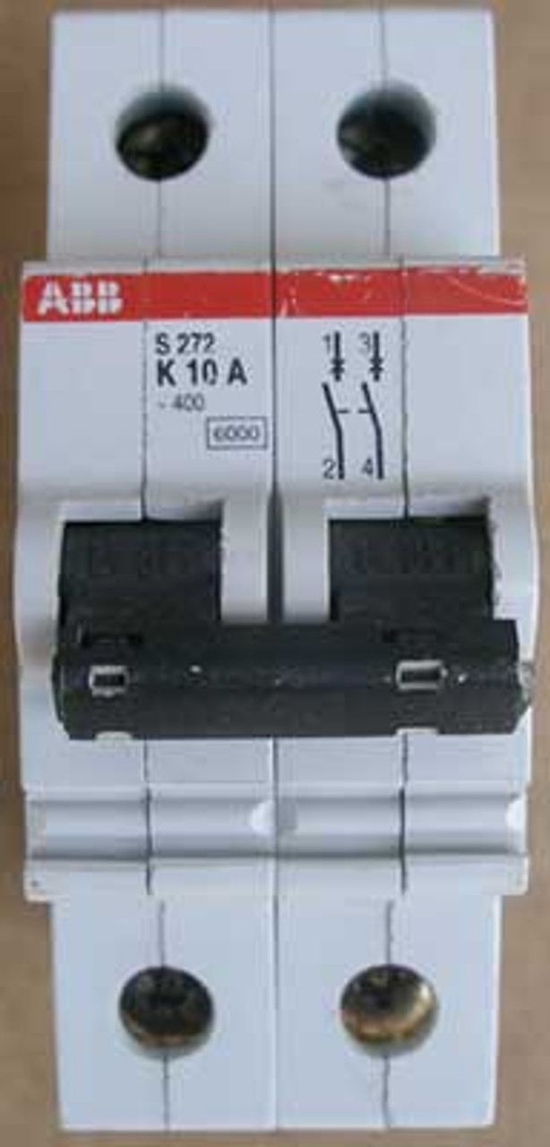 ABB S272-K10 2 Pole 10 Amp 277/480 VAC Miniature Circuit Breaker - Used