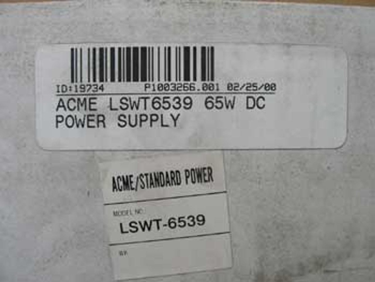 Acme/Standard Power LSWT6539 65W DC Power Supply - New