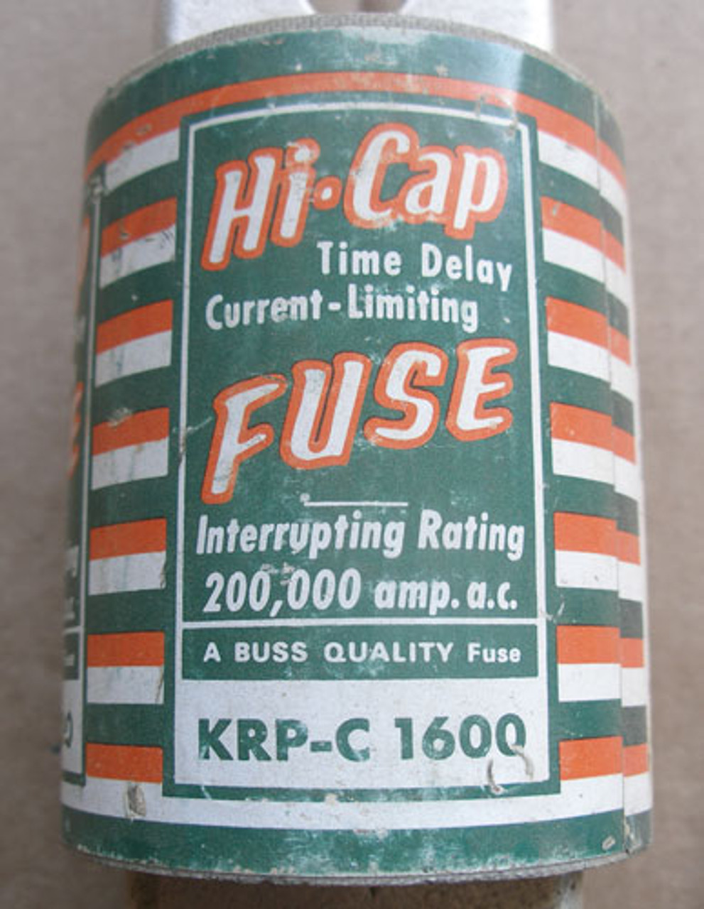 Buss Hi-Cap KRP-C 1600A 600V Time Delay Current-Limiting Fuse - Used