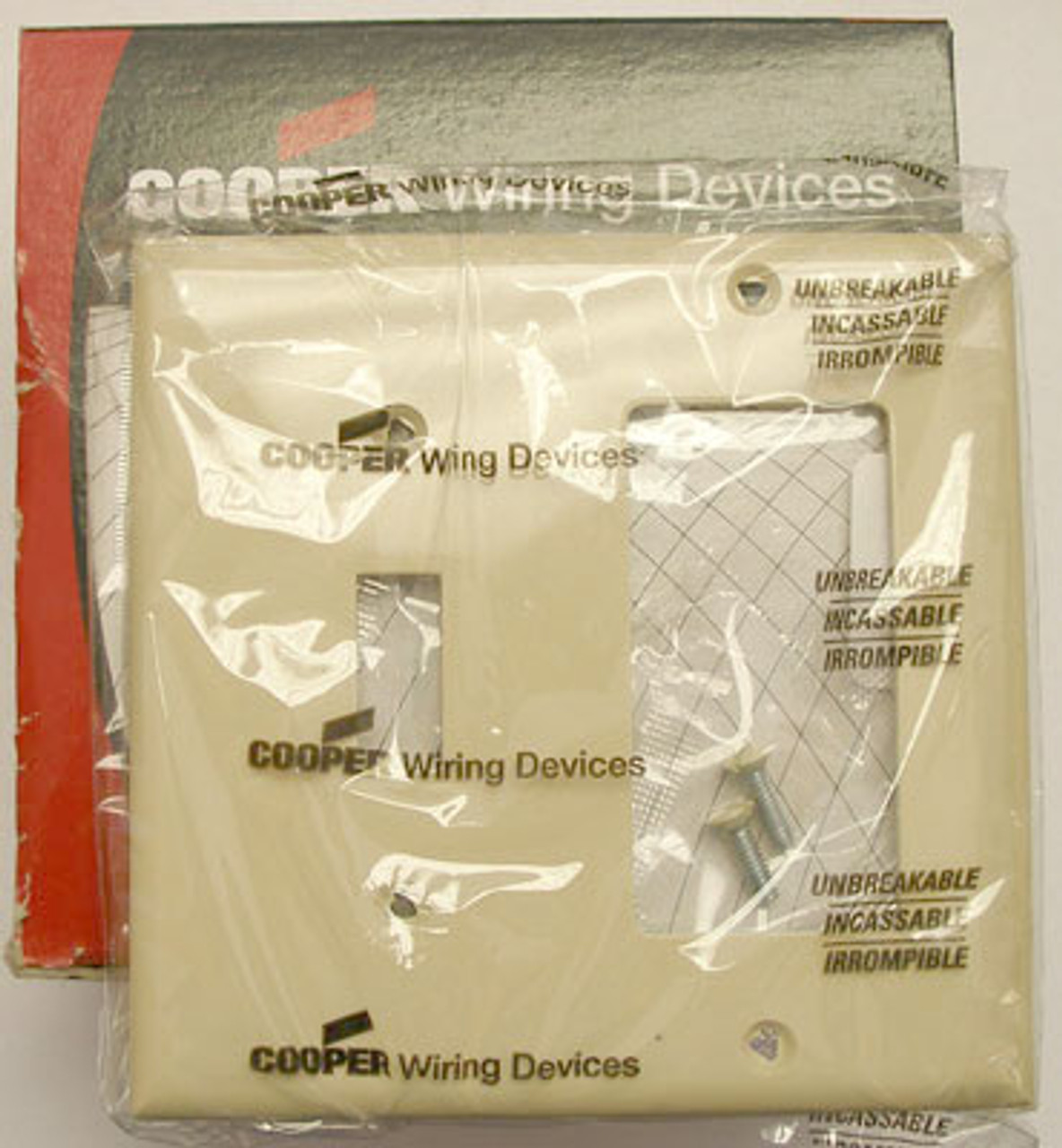 Cooper 5153V 2 Gang Ivory Toggle/Decorative Plate (Lot of 30) - New