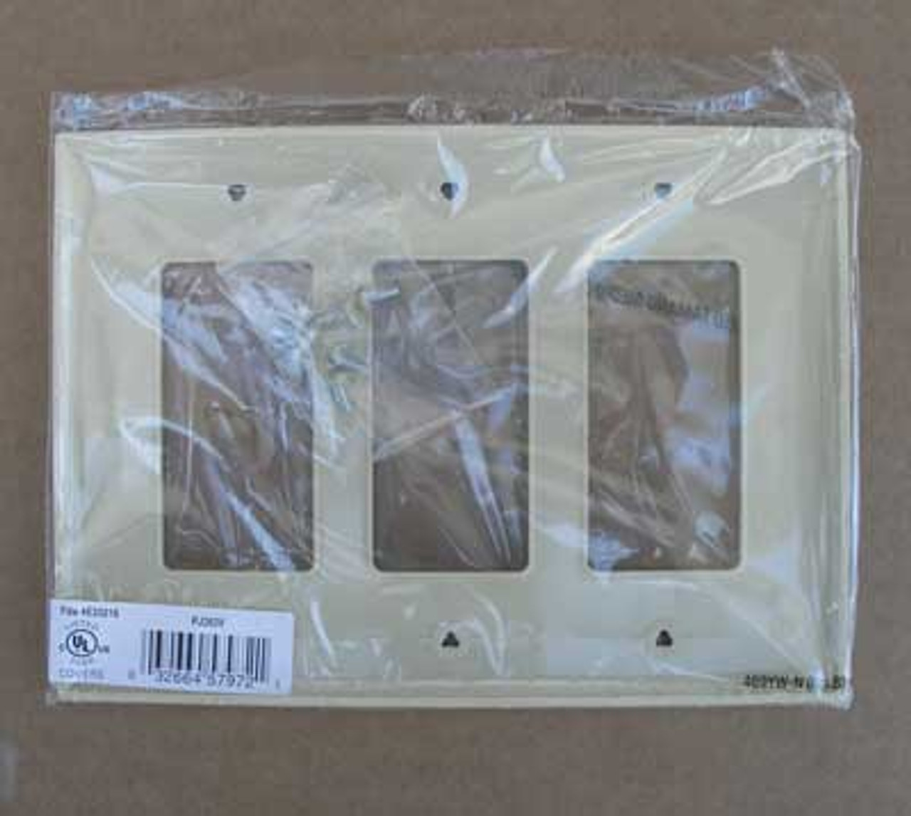 Cooper PJ263V 3 Gang Ivory Mid-Size Wallplate (Lot of 15) - New