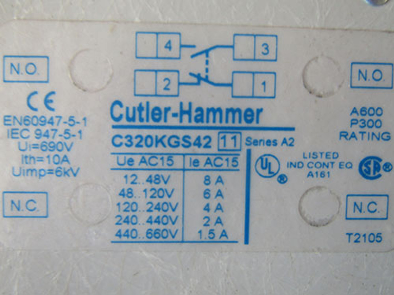 Cutler Hammer 1887-3 480 Vac Contactor Coil