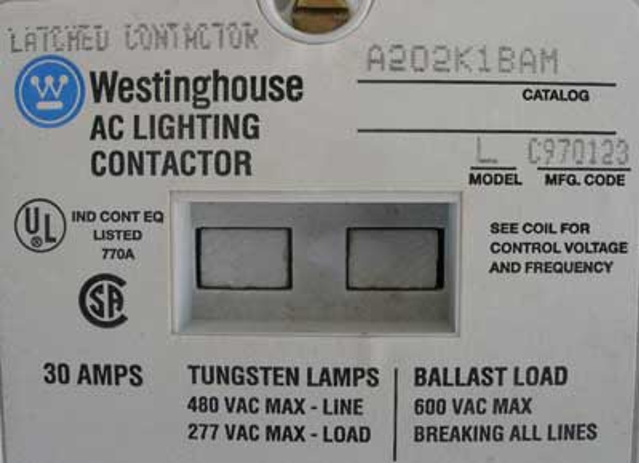 Cutler Hammer ECL04C1A2A Lighting Contactor 2P 30A 600V Nema 1