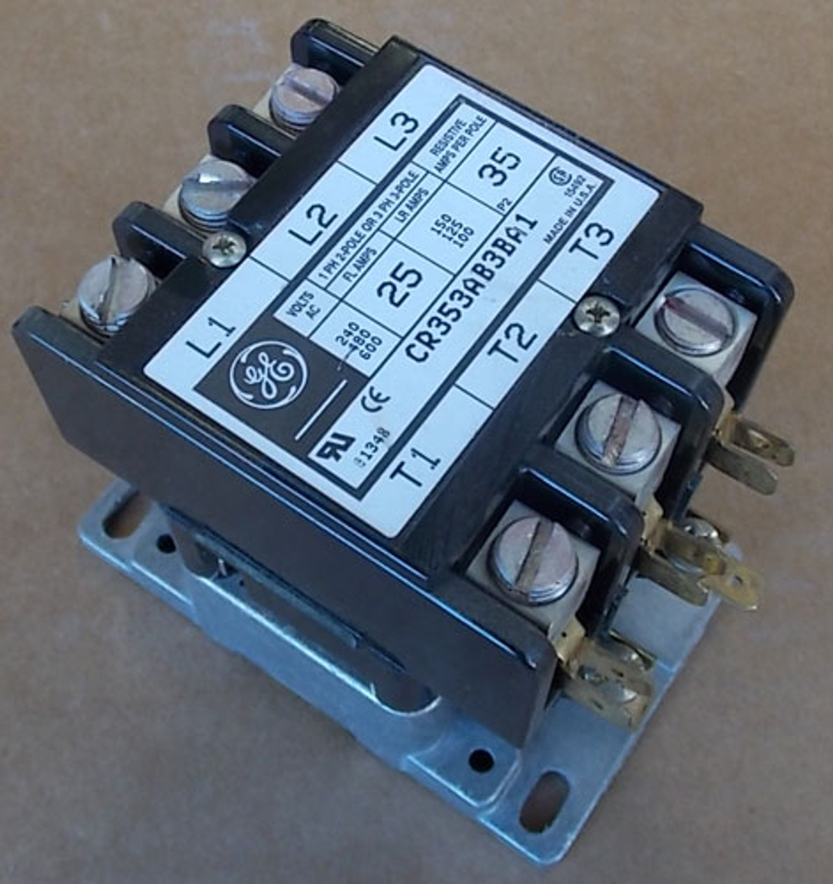 General Electric CR353AB3BA1 3P 25A 120V Coil Magnetic Contactor - Used