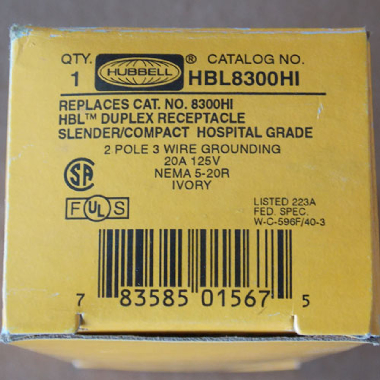 4 HUBBELL HBL8300I 20A Hospital Grade Receptacle 125VAC 5-20R FOUR Audiophile 