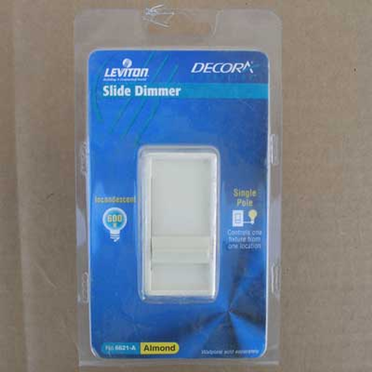 Leviton Decora 6621-A Single Pole Incandescent Slide Dimmer 600W (Lot of 2)