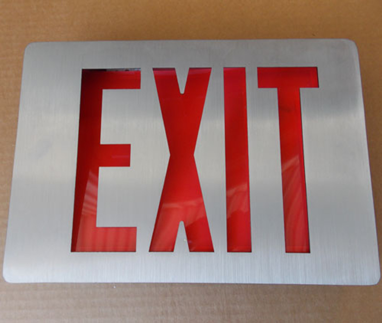 Lithonia LE S 1R 120/277 ELN Emergency LED Exit Sign Red Letter - New