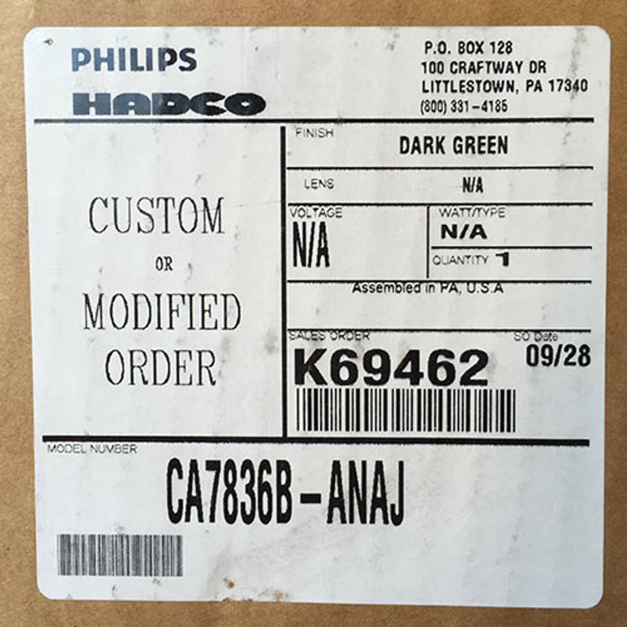 Philips Hadco CA7836B-ANAJ Fixture Green - New