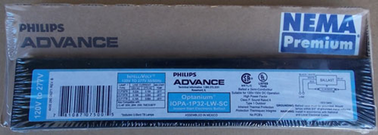 Philips IOPA-1P32-LW-SC 120V to 277V 1-Lamp Instant Start Electronic Ballast - New