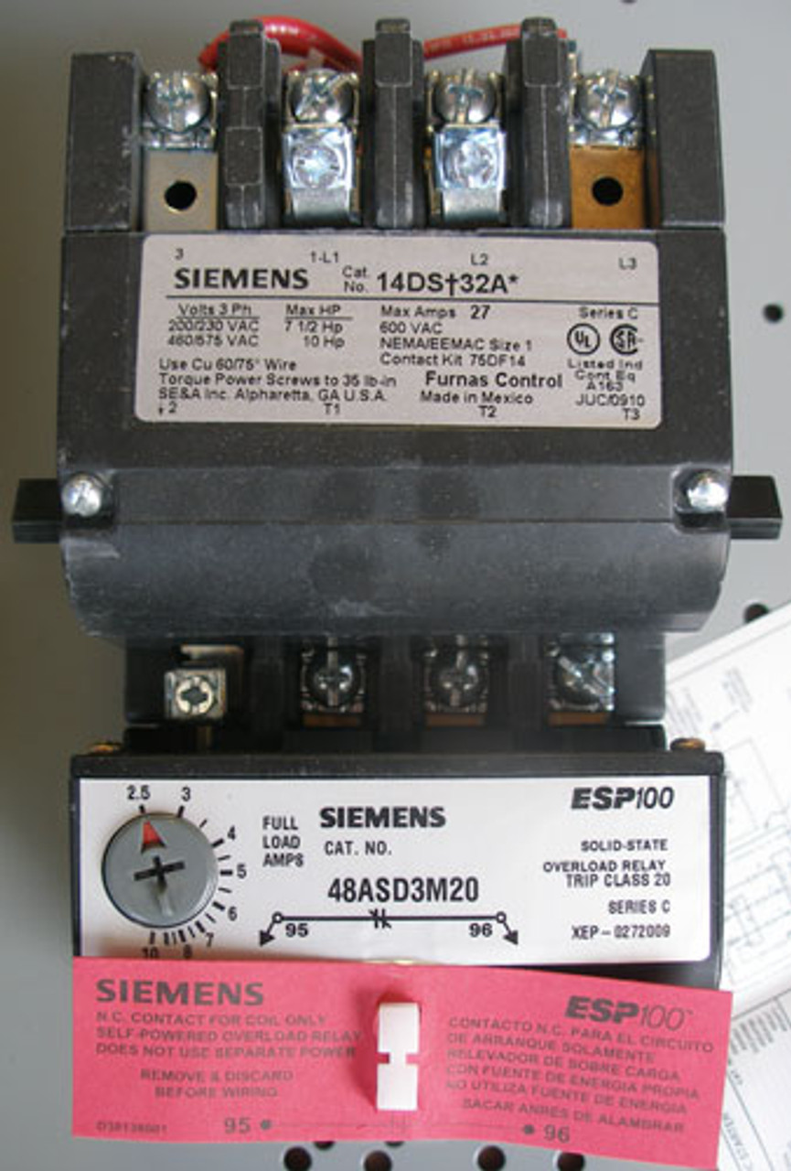 Siemens 14DSD82BF Size 1 HD Motor Starter 3PH 3P 2.5-18A Nema 1 - New