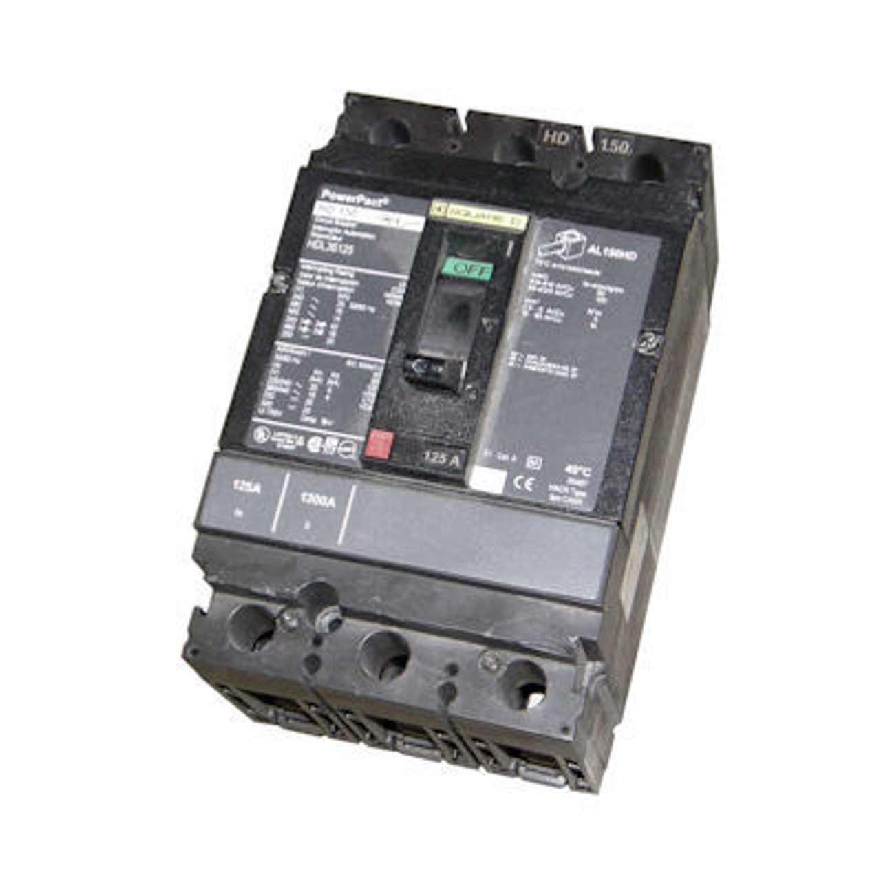 Square D HDP36150 3 Pole 150 Amp 600VAC Circuit Breaker - Used