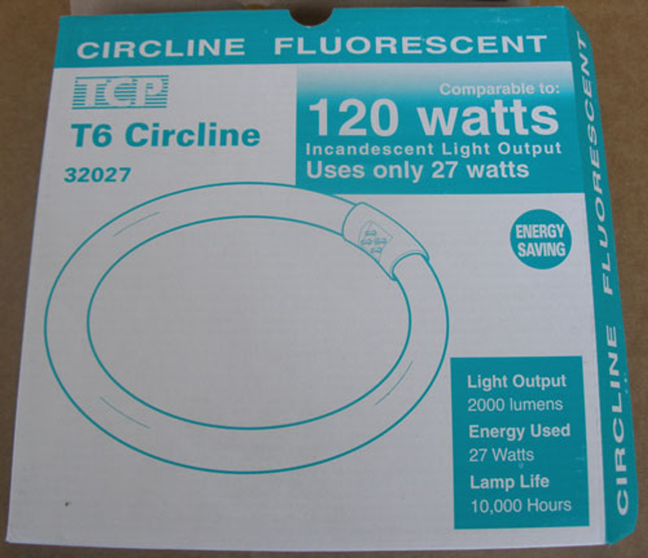 TCP 32027 27W 120V CIRCLINE Circular T6 Fluorescent Tube Bulb - 2 Pc. - New