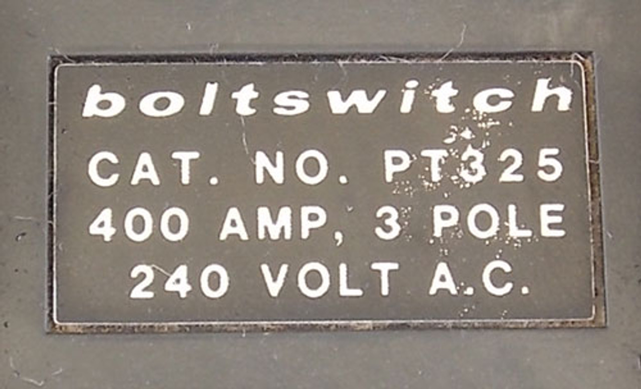 Boltswitch PT325-2P 2 Pole 400 Amp 240VAC Pullout Head Only - Used