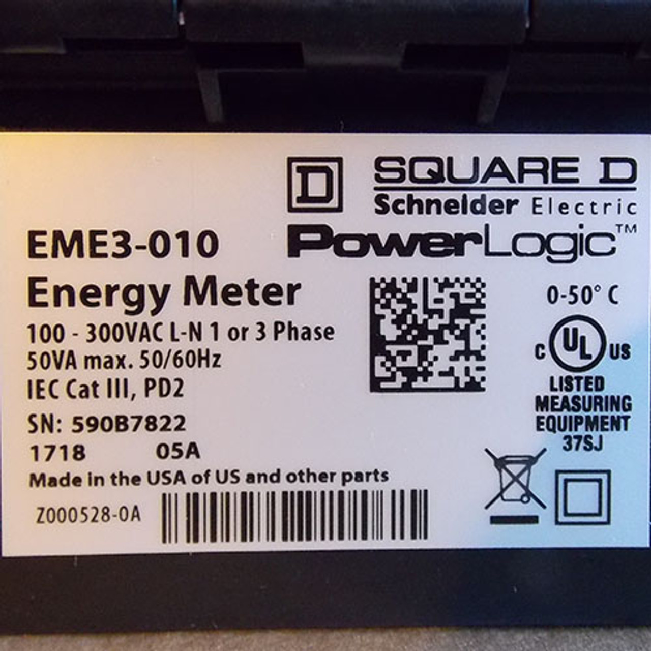 Square D EME3010 Power Logic Energy Meter Extended, 100A, Size 0, 3CTs - New