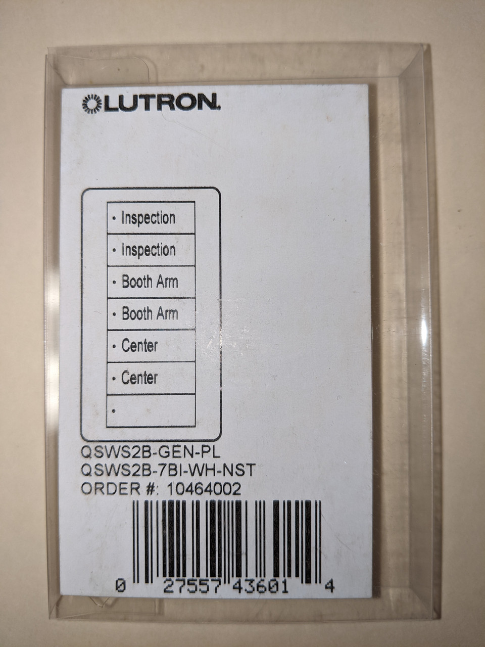Lutron QSWS2B-7BI-WH-NST White 7 Button Wall Keypad Blank - New In Box