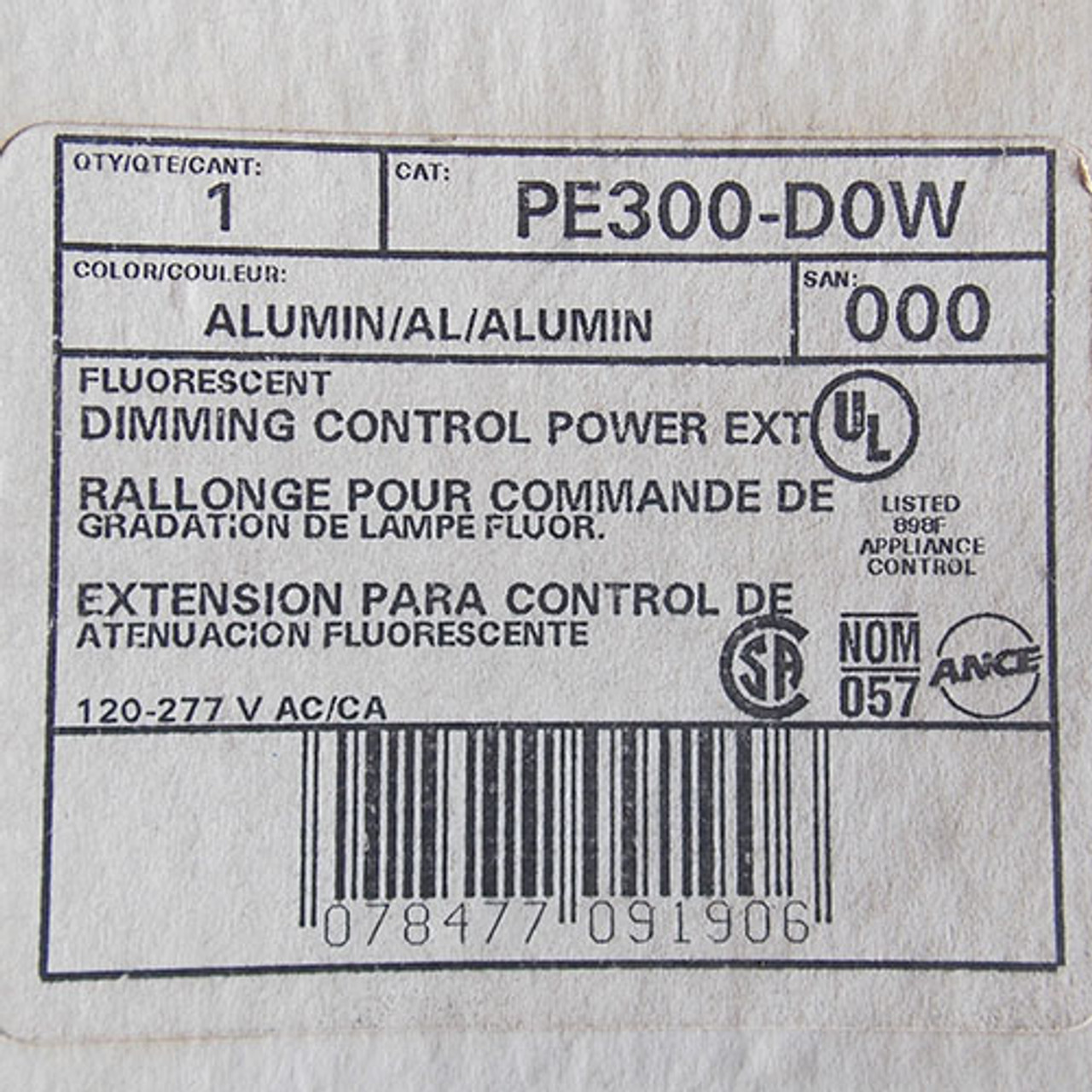 Leviton PE300-D0W Dimming Control Power Extender 120/277V Aluminum - New