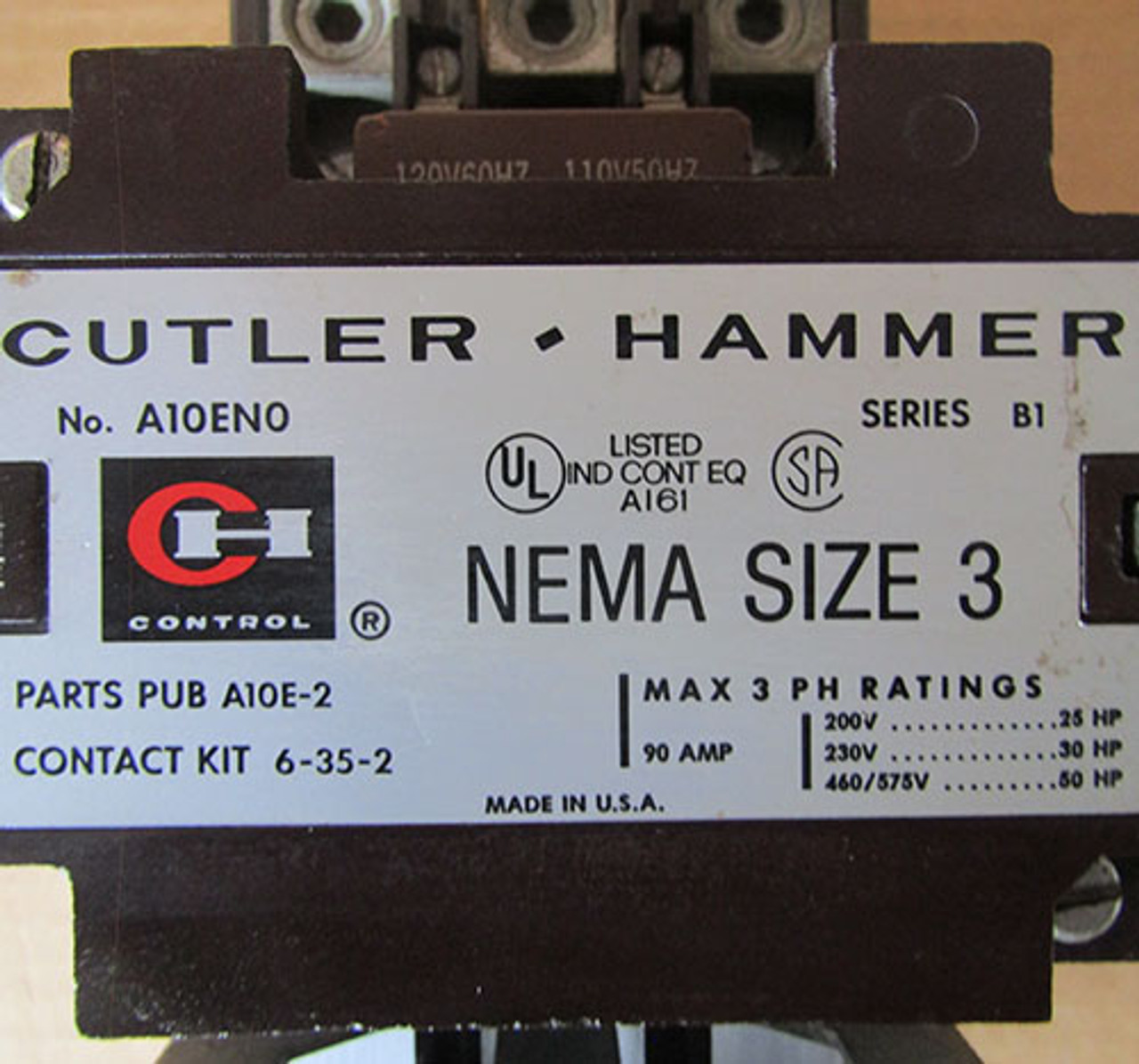 Cutler Hammer A10EN0 Size 3 Starter 3PH 90 Amp  Series B1 - Used